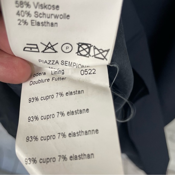 PIAZZA SEMPIONE Made in Italy Navy Blue Sleeveless Sheath Dress sz Italy 44/US 8 - Picture 7 of 7